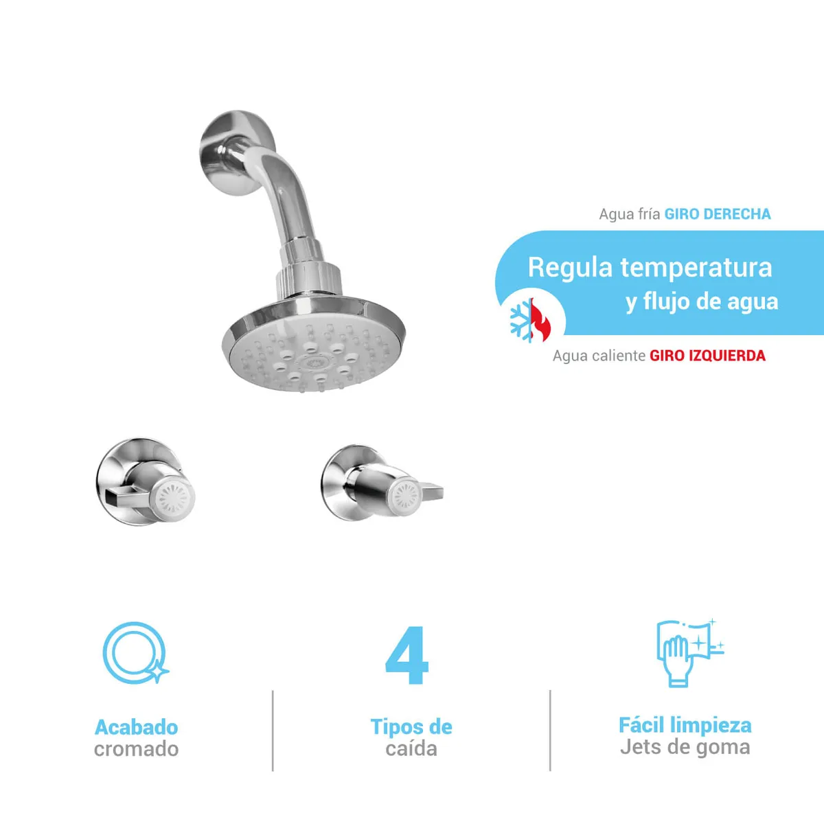 ITALGRIF - Mezcladora de ducha Cabo Blanco con salida ducha Buzios Light