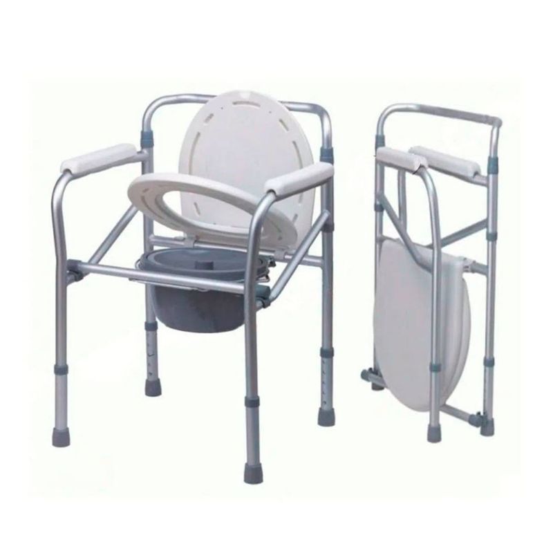 GENERICO - Baño Portátil Graduable Silla Sanitaria Plegable Portátil de Aluminio