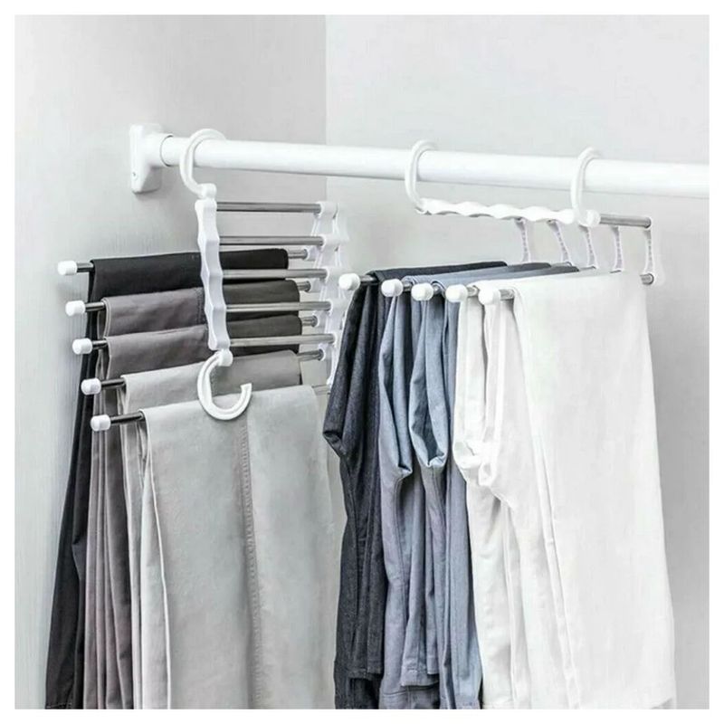 INSPIRA MARKET - Perchero colgador organizador de pantalones color blanco