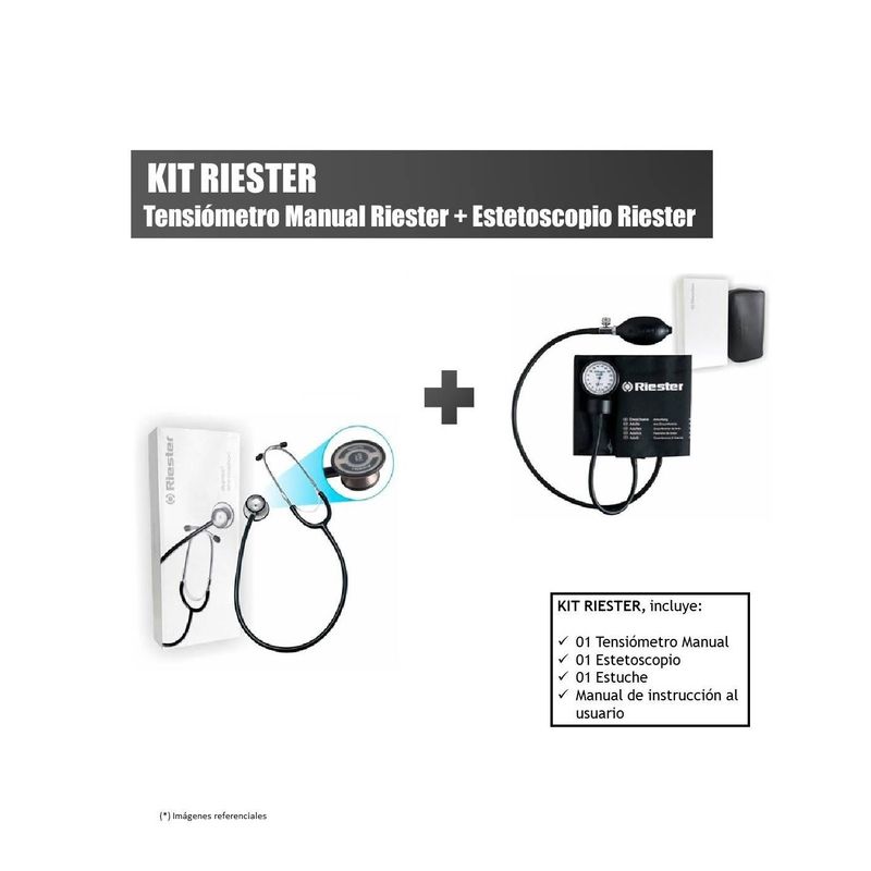 RIESTER - TENSIOMETRO MANUAL Y ESTETOSCOPIO - RIESTER NEGRO