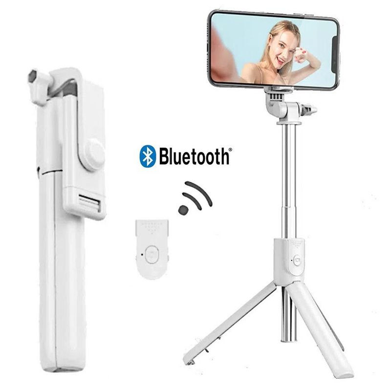 OEM - Palo Selfie Stick con TRIPODE Control Bluetooth - BLANCO