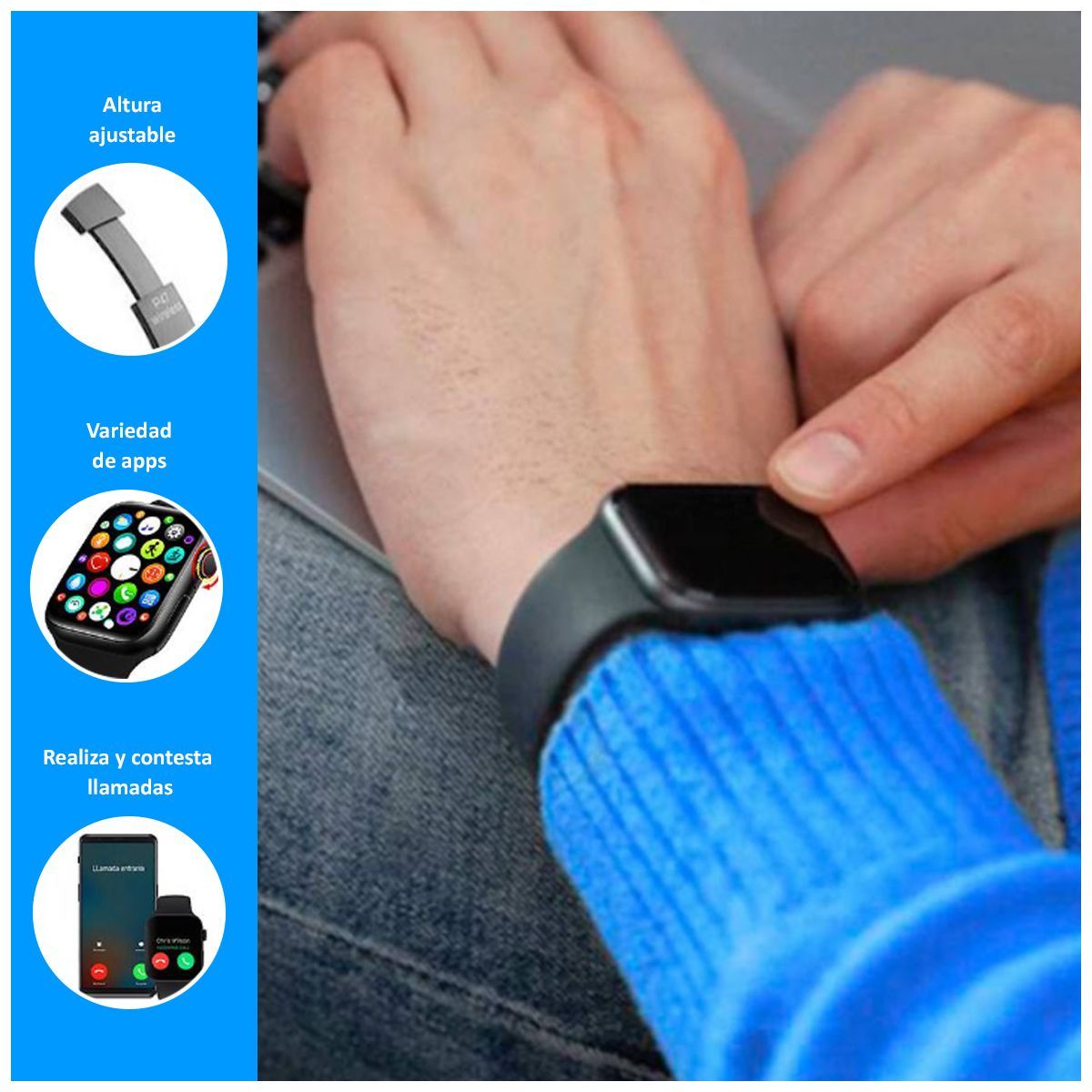 SASARU - Audífonos Bluetooth P47 Rojo+Smartwatch Serie 8 T900 Pro Max L Negro