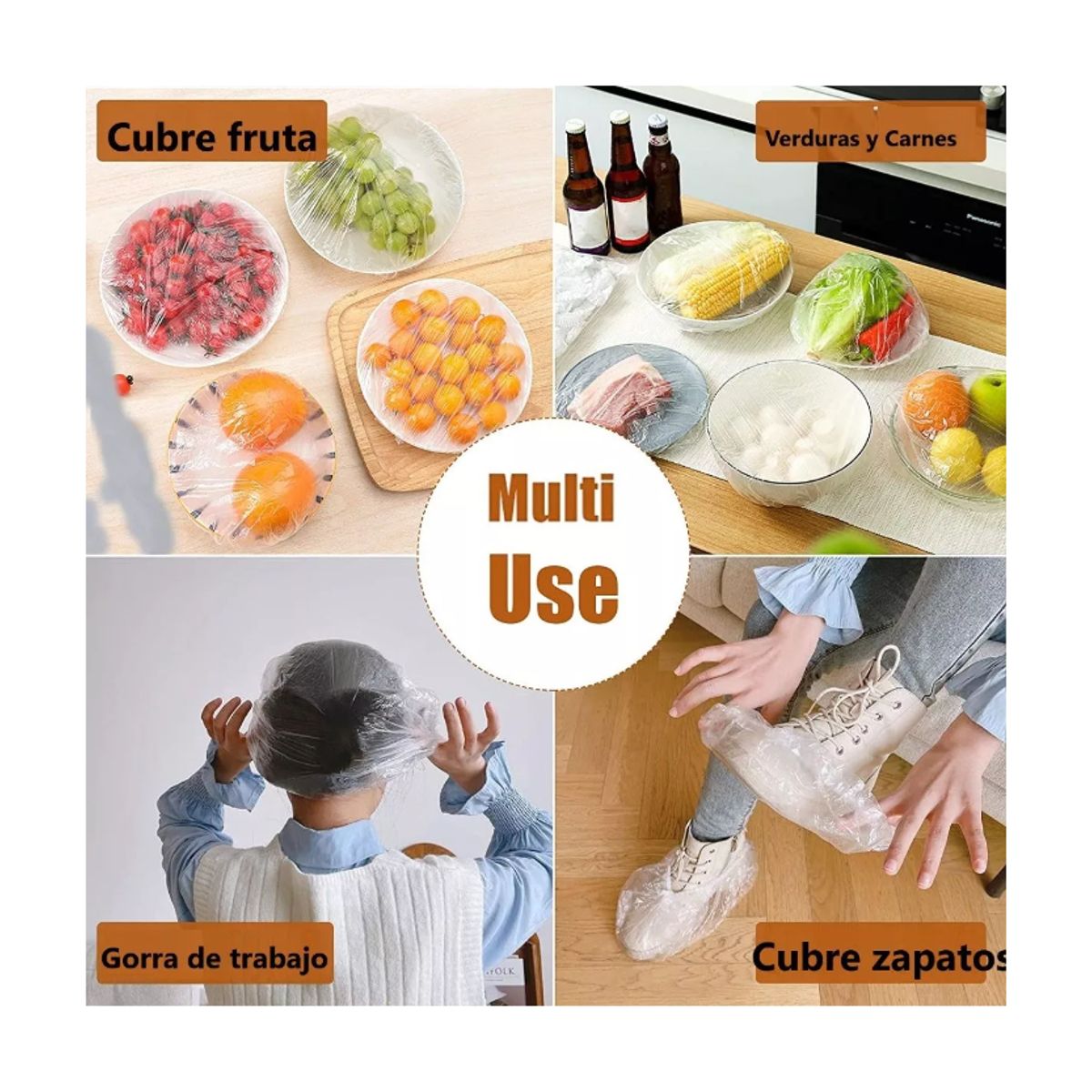 GENERICO - 100 cobertores de plástico multiuso bolsas cubiertas elásticas