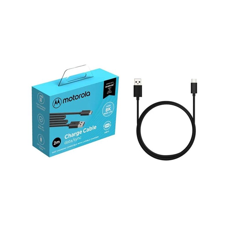 MOTOROLA - Cable de Datos USB-A a USB Tipo C 2M Motorola Original