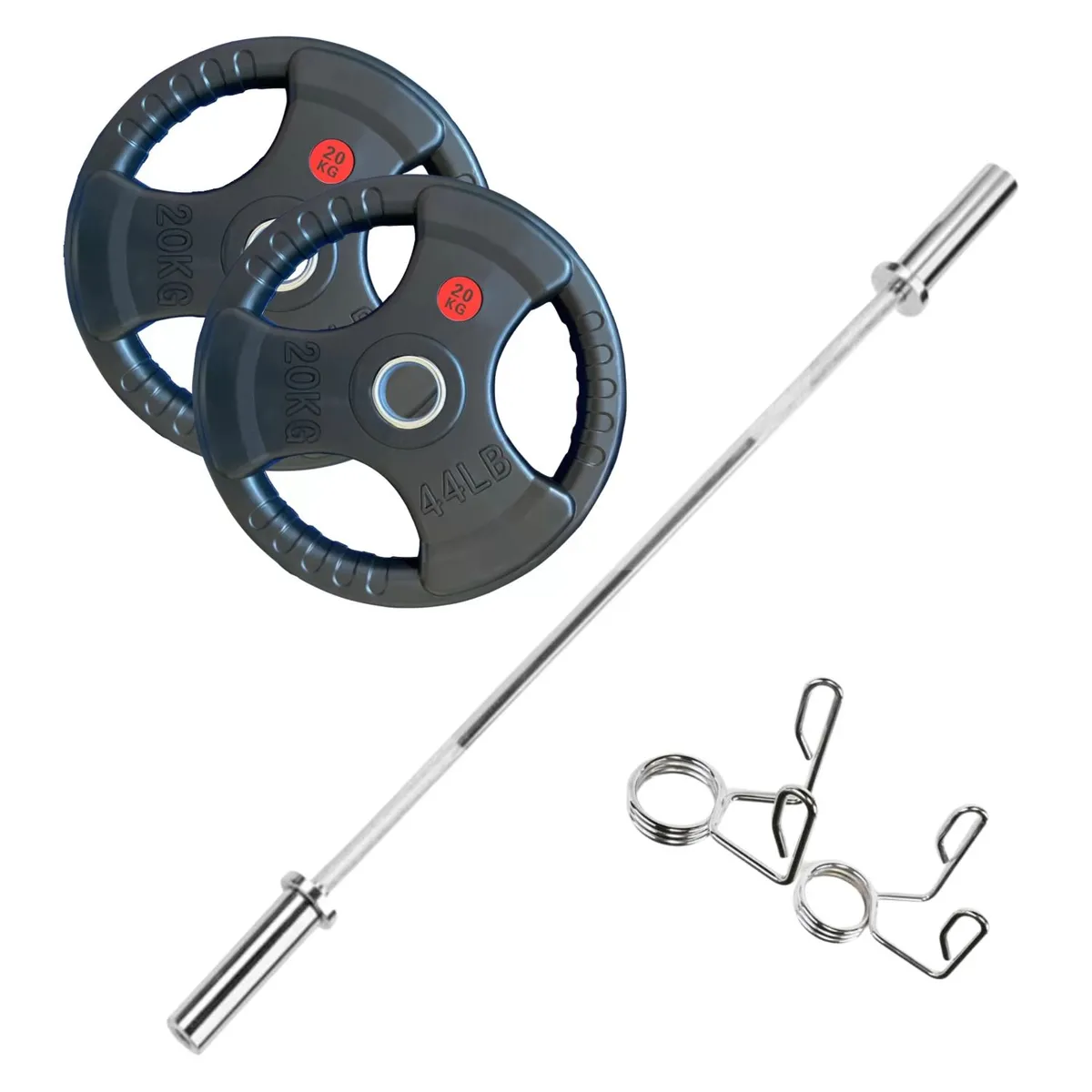 XTREME SPORT - Combo Barra Olímpica de 120cm + 40 kg en Discos + seguros