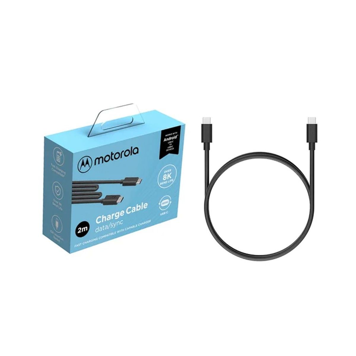 MOTOROLA - Cable de Datos Tipo C a Tipo C 2M Motorola Original