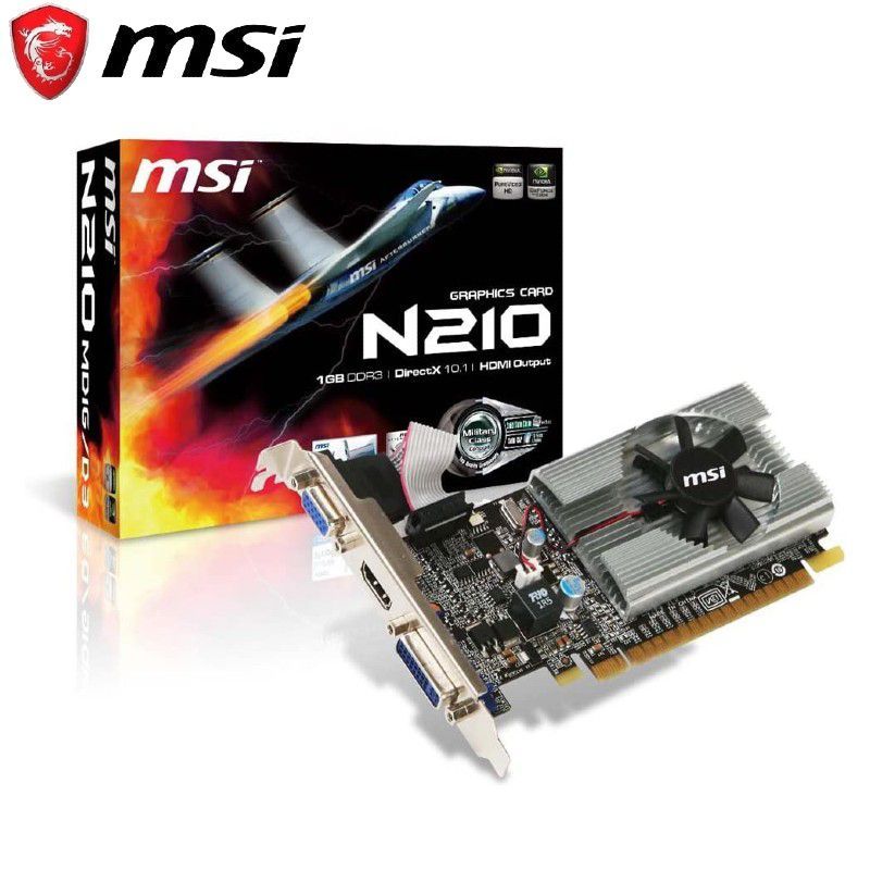 MSI - Tarjeta de video MSI NVIDIA GeForce 210 1GB DDR3 64-bit HDMIDVIVGA