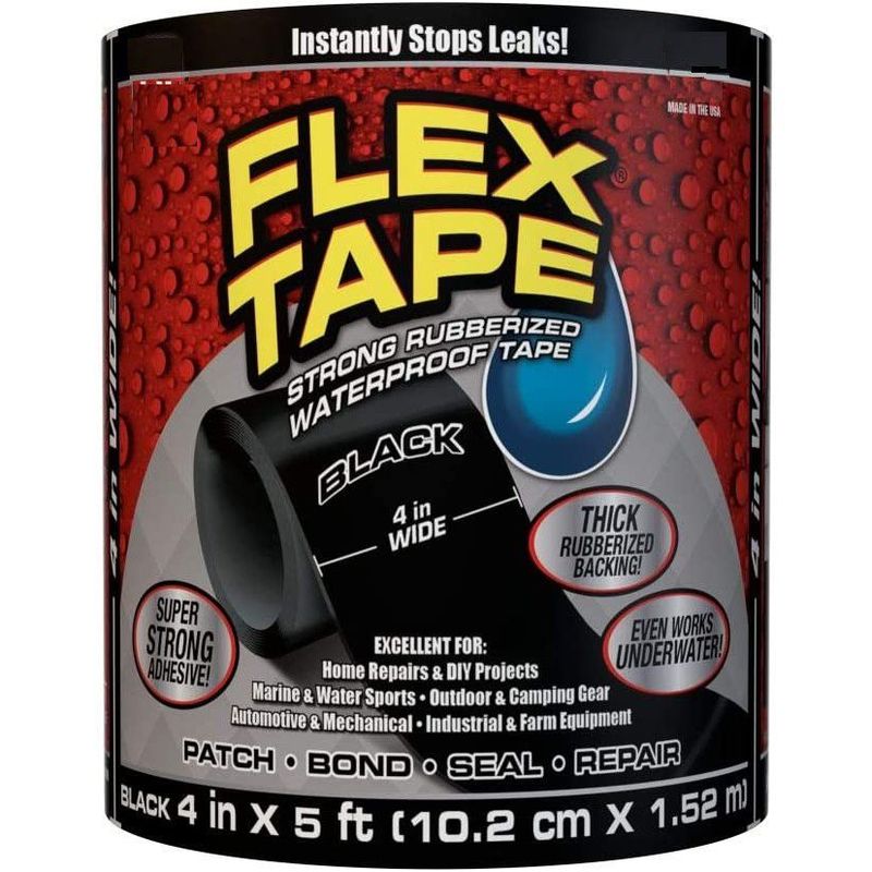 GENERICO - Flex Tape - Cinta impermeable de goma NEGRO