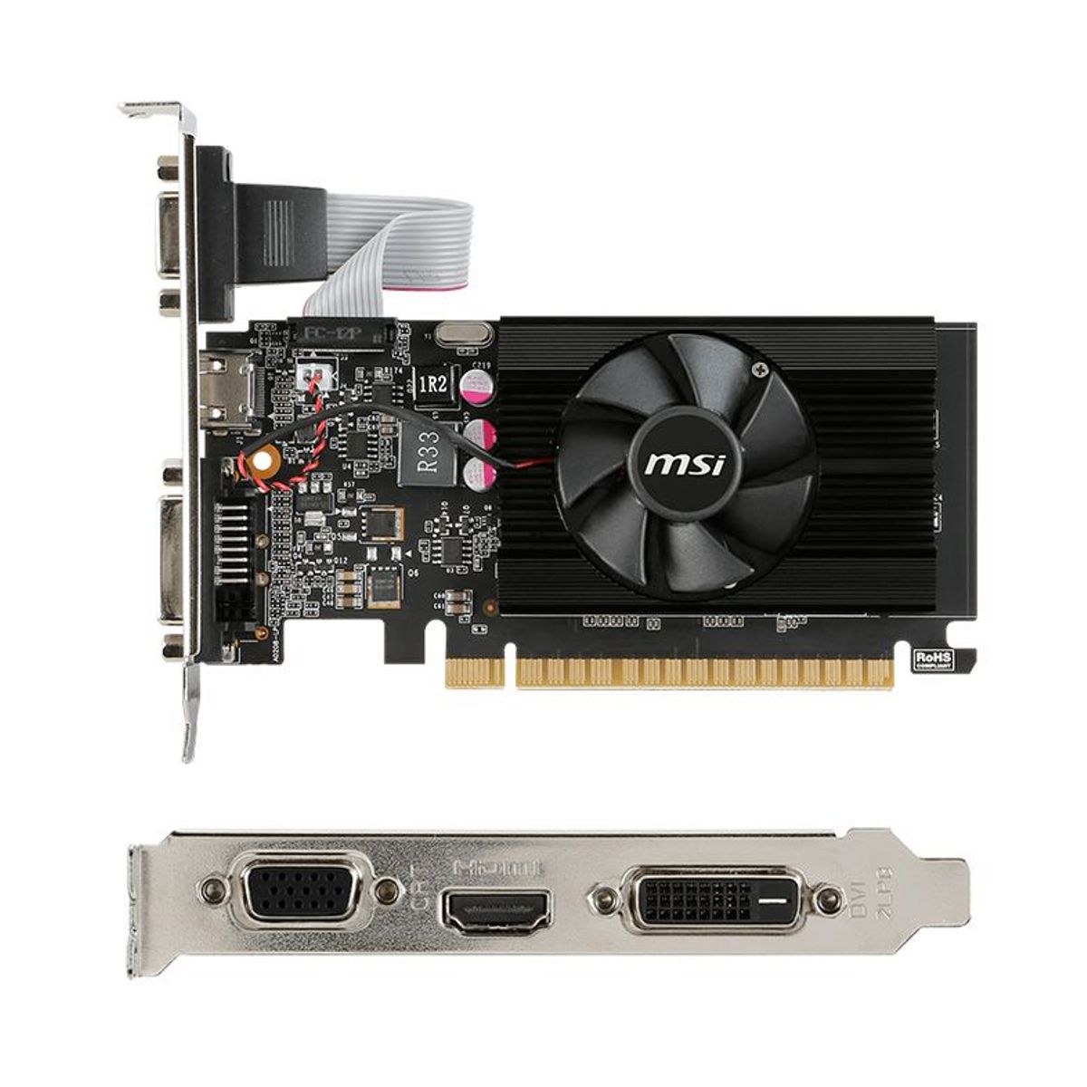 MSI - Tarjeta de video MSI Nvidia GeForce GT 710 2GB DDR3 64-bit