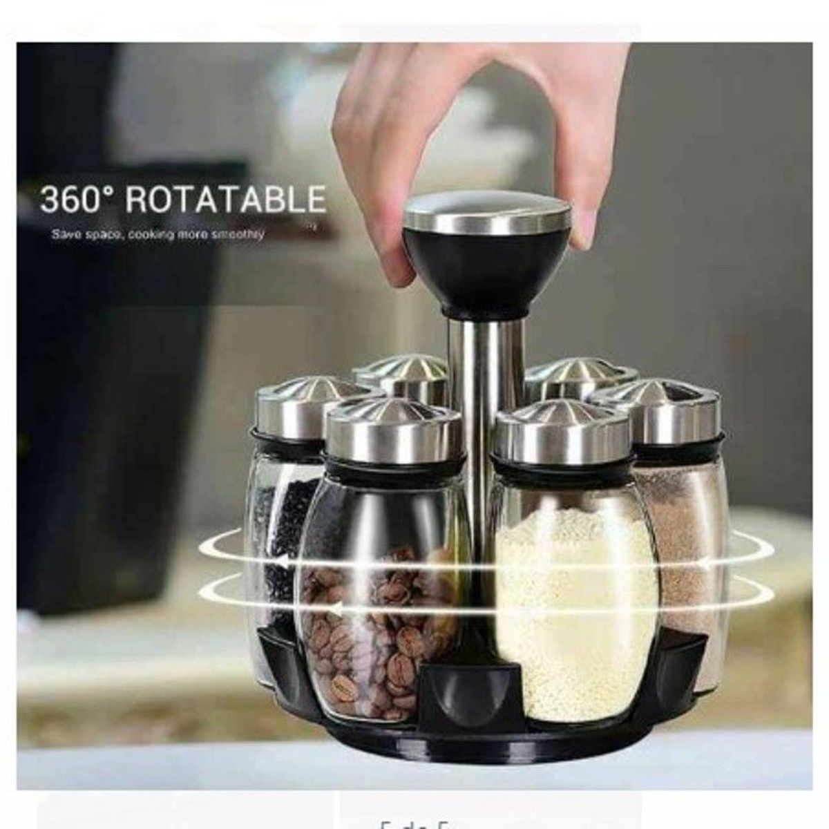 GENERICO - Condimentero de frasco de vidrio  giratorio