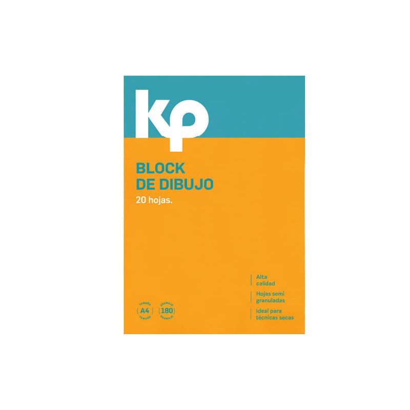 KP - Block De Dibujo Profesional A4 Empastado (20 Hojas)