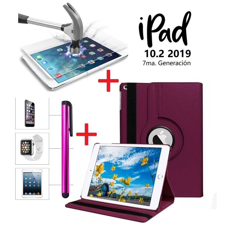 GENERICO - Funda Cover + Mica + Lapiz para iPad 10.2 7ma Gen A2197 A2200
