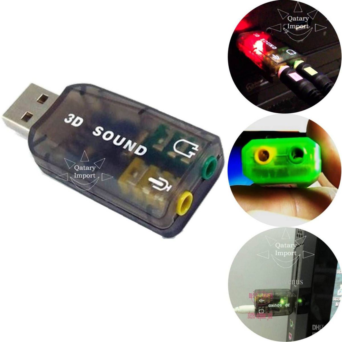 OEM - Tarjeta de Sonido Externo USB 5.1 Canales para PC, Laptop