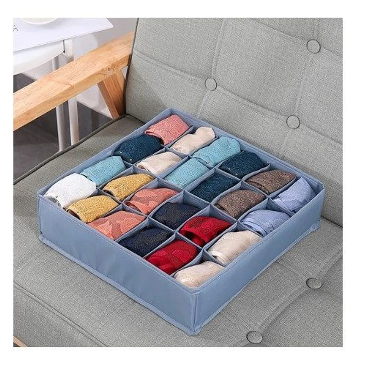 GENERICO - Organizador de Medias Ropa Interior con Tapa 24 Espacios