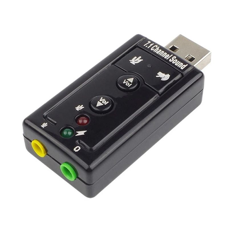 OEM - Tarjeta De Sonido Externo 7.1 USB Audio 3D Adaptador 3.5 Jac