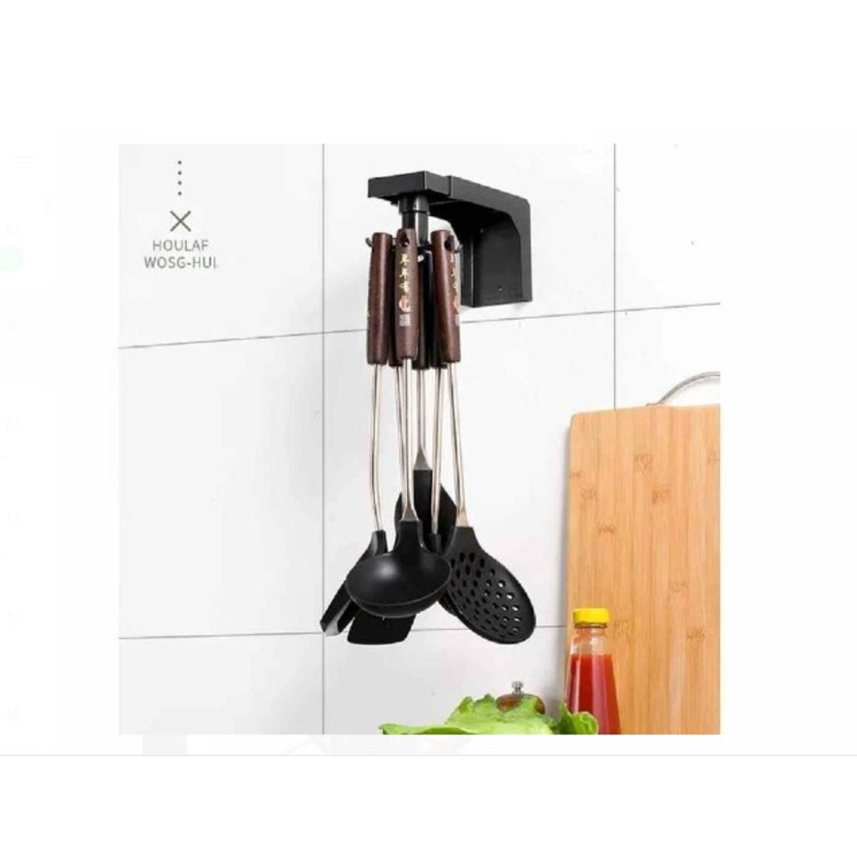 GENERICO - Organizador giratorio de utensilios de calidad Negro