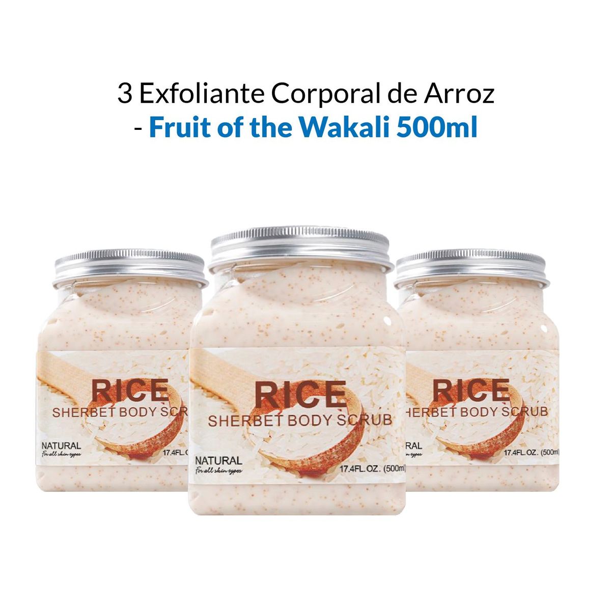 WOKALI - 3 Exfoliante Corporal de Arroz - Fruit of the Wokali 500ml