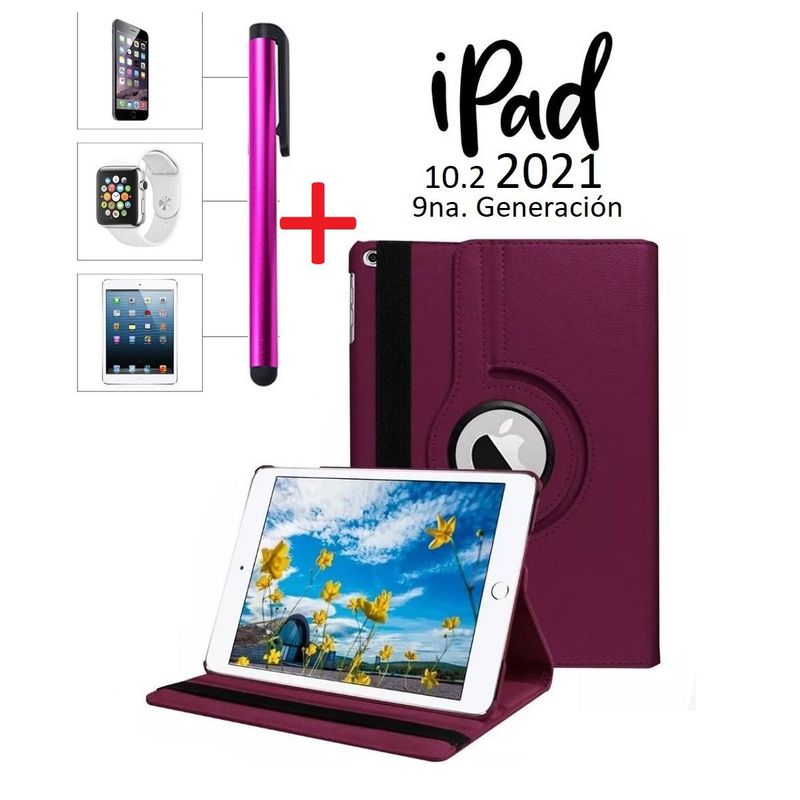 GENERICO - Funda Giratoria + Lapiz Tactil para iPad 10.2 9na Gen A2602 A2604