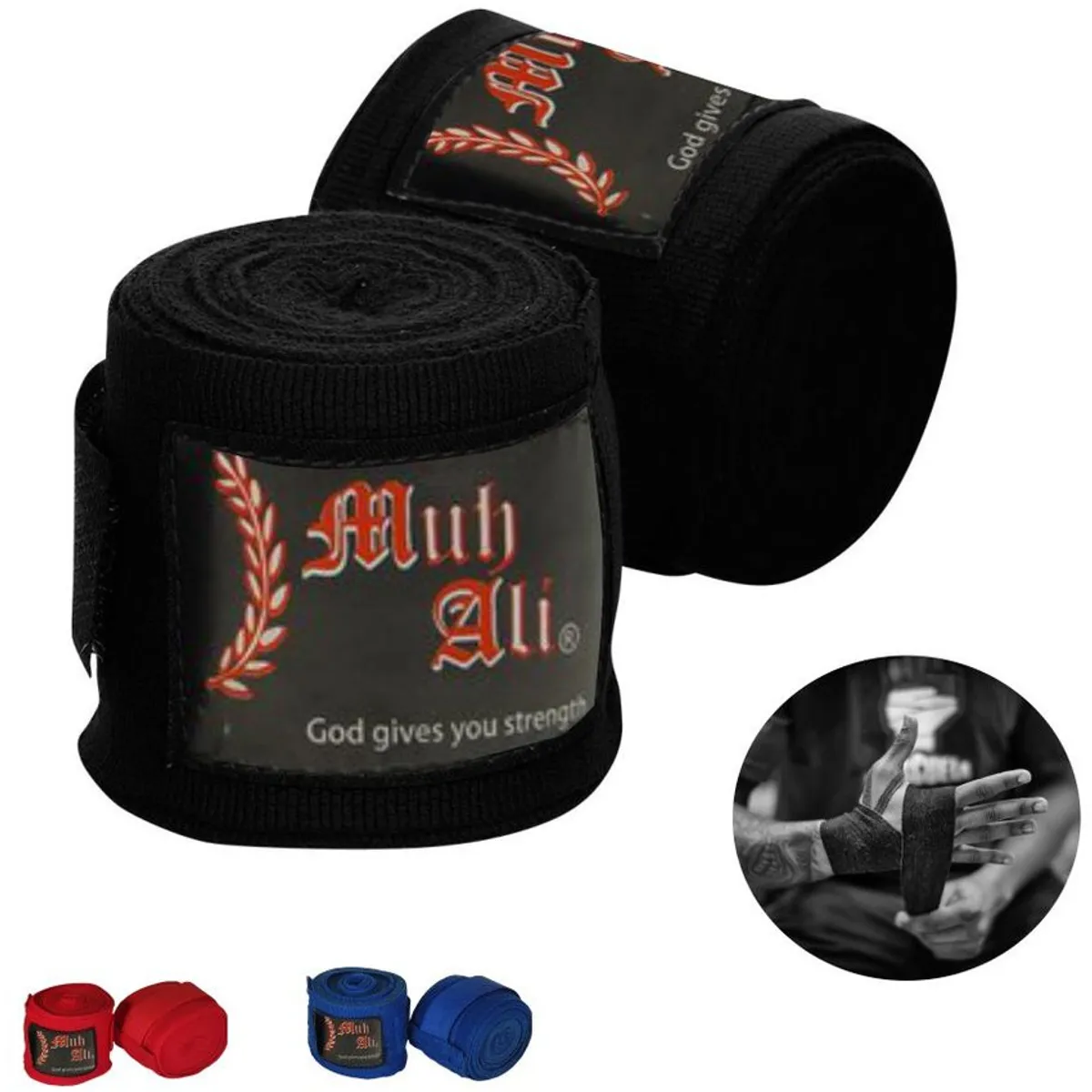 MUTH - Vendas para Boxeo 5 Metros - Muay Thai - Box - Mma Negro