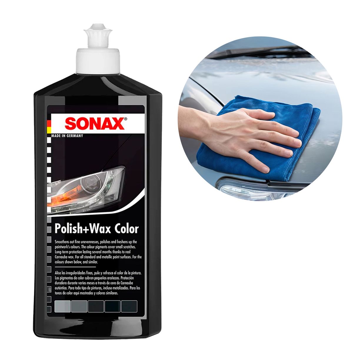 SONAX - Cera Sonax Liquida 500ml Color Negro con Carnauba