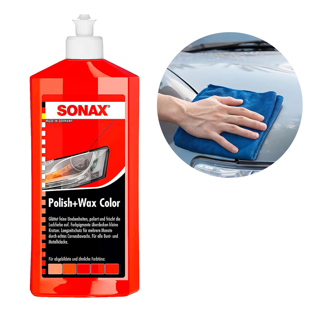 SONAX - Cera Sonax Liquida 500ml Color Rojo con Carnauba