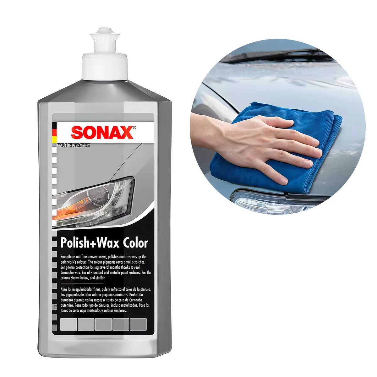SONAX - Cera Sonax Liquida 500ml Color Gris con Carnauba