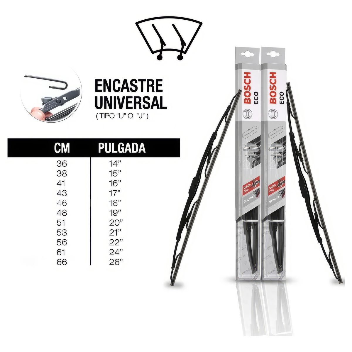 BOSCH - Limpiaparabrisas Bosch 22 56cm eco Par