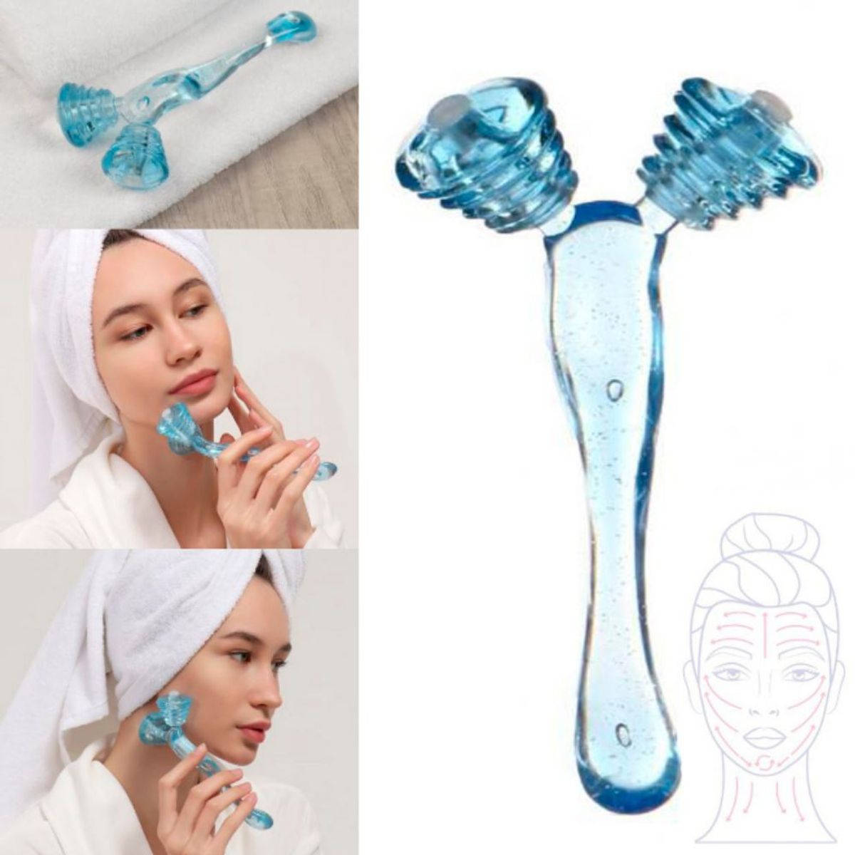 GENERICO - Rodillo Masajeador Facial y Corporal Moldeador de Rostro