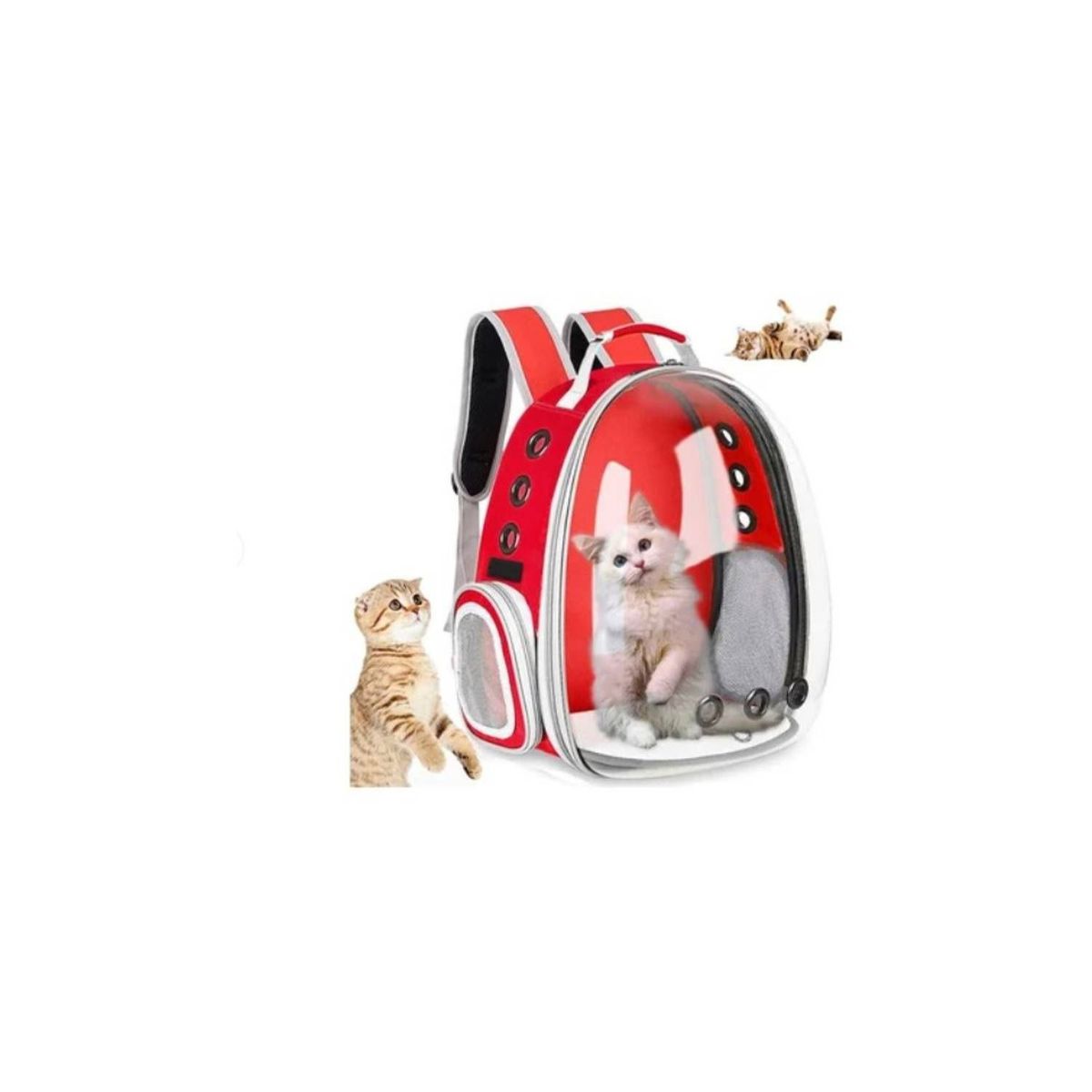 GENERICO - Mochila Transportadora de Mascotas Perros y Gatos Rojo