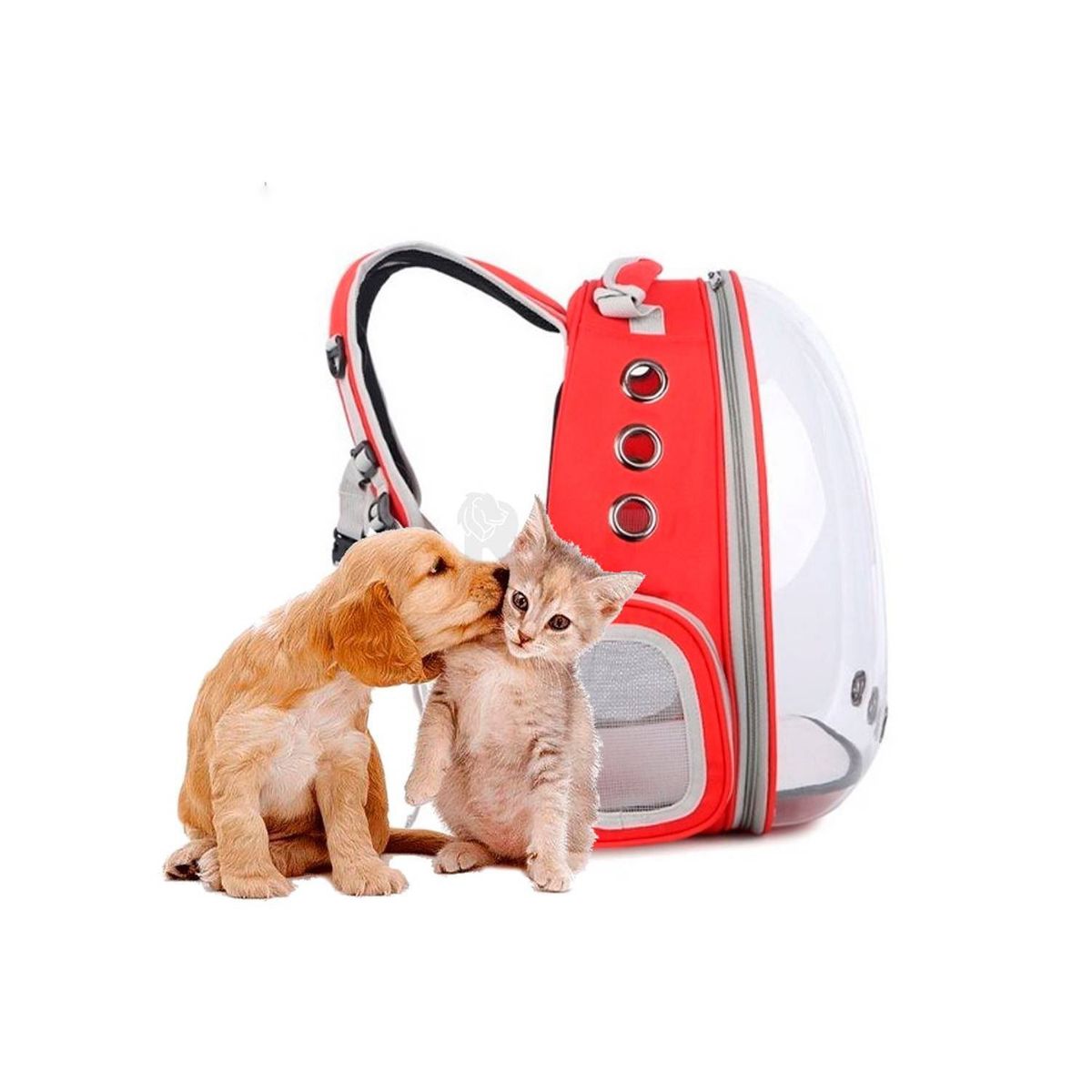 GENERICO - Mochila Transportadora de Mascotas Perros y Gatos Rojo