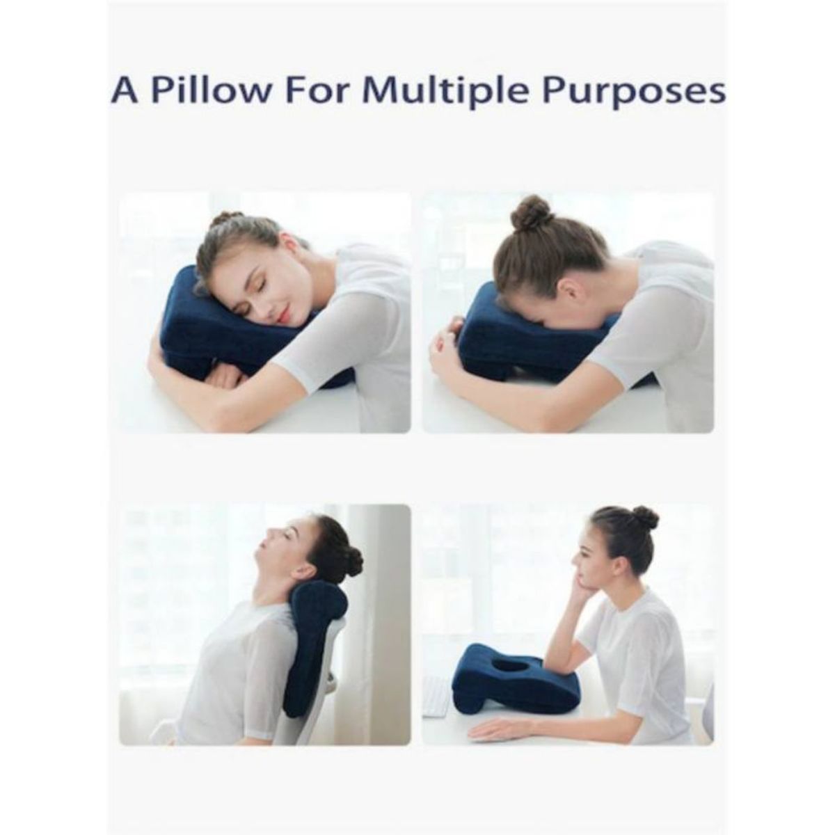 GENERICO - Almohada Viscoelástica para Dormir Boca Abajo de Terciopelo Lavable.