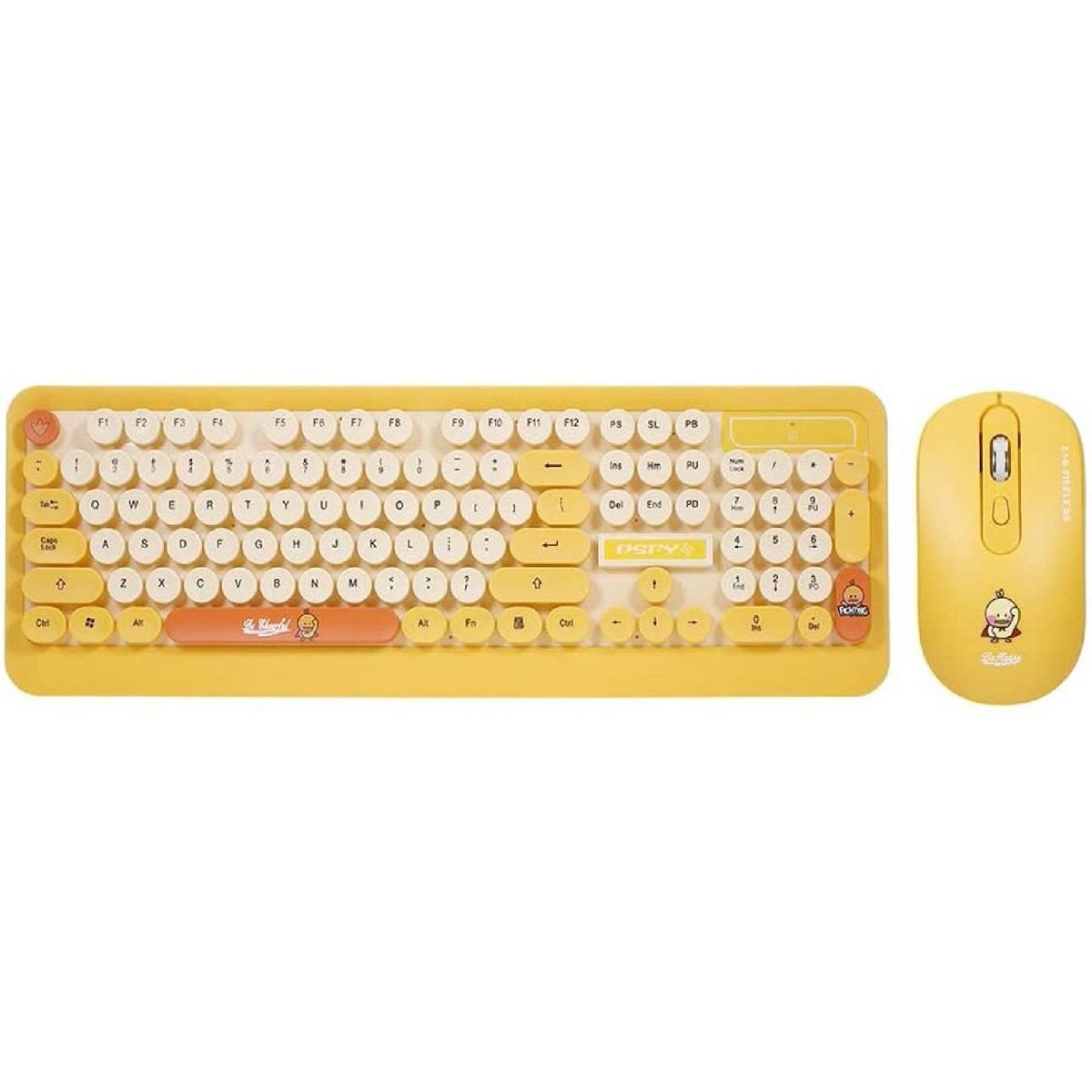 OTTOWARE - Kit Teclado y Mouse Inalámbrico Animado Amarillo