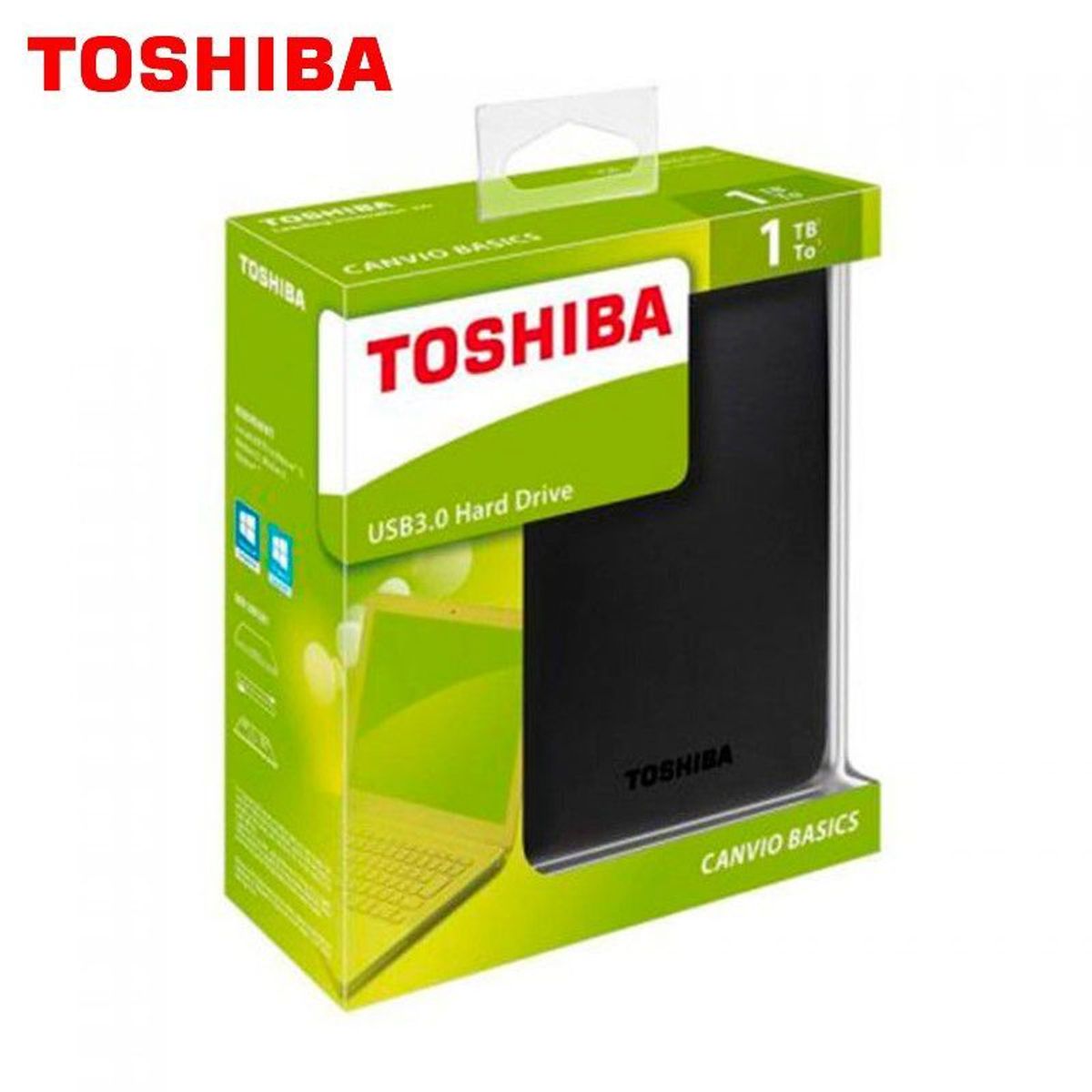 TOSHIBA - Disco duro externo Toshiba Canvio Basics, 1 TB, USB 3.0, 2.5"