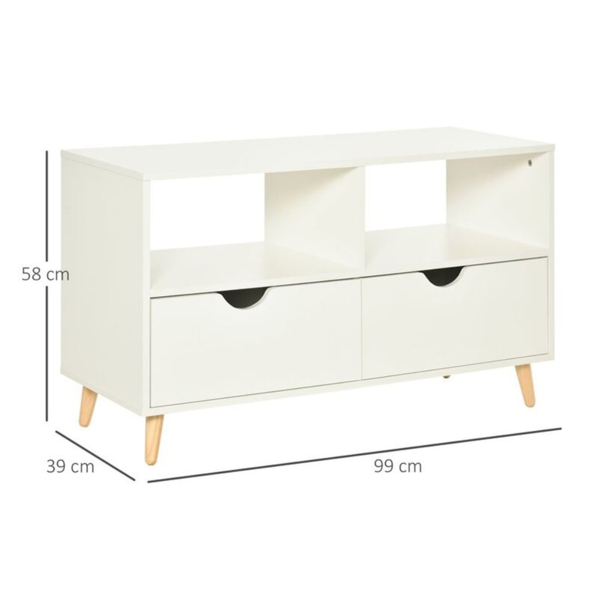 VENTITAS HOME - Mesa de TV Vintage 60” Darienne Ventitas Home Blanco