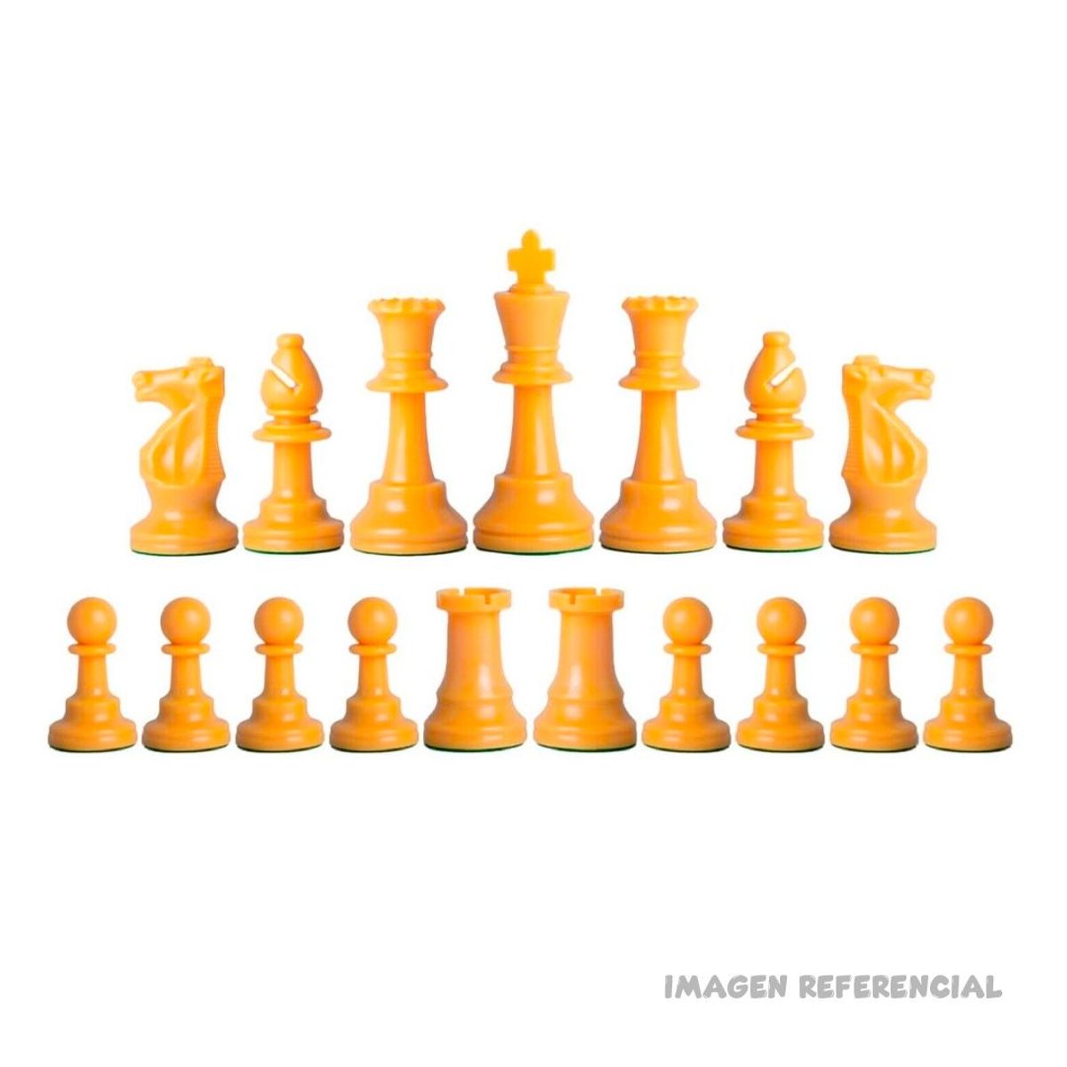 GENERICO - Piezas de Ajedrez Juego 16 Piezas + 1 Reyna - Amarillo