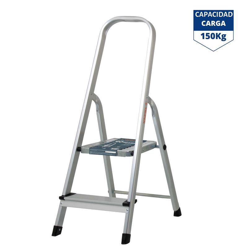 TRUPER - Escalera tubular 2 peldaños, plegable - Truper