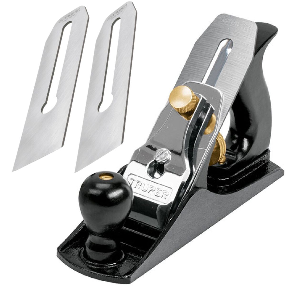 TRUPER - Cepillo garlopa para carpintero # 4 estriado, 2 cuchillas Truper