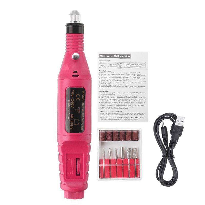 OEM - Pulidor Limador de Uñas Manicure Pedicure Incluye Cabezales