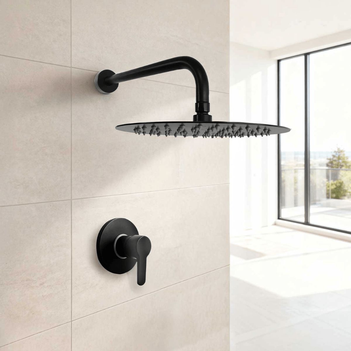 VAINSA - Grifería Ducha Monocomando Maui con salida española black negro Vainsa