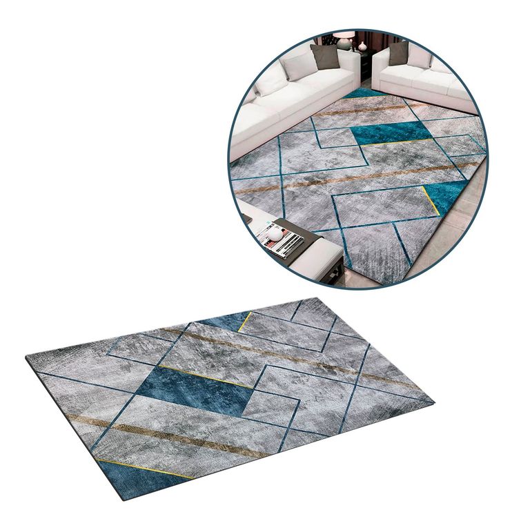 BUYPAL - Alfombra Rectangulos 160x230cm Sala Piso Cuartos