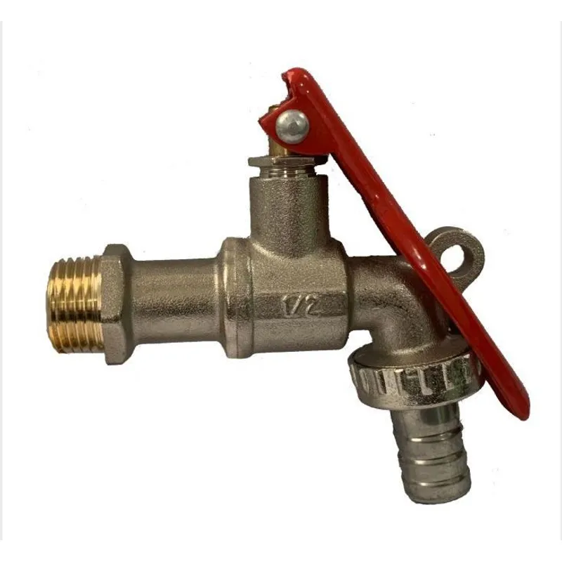 VALMAX - Llave Esférica Para Jardín 1/2" Con Seguro Pesada Valmax - Gris  Roja