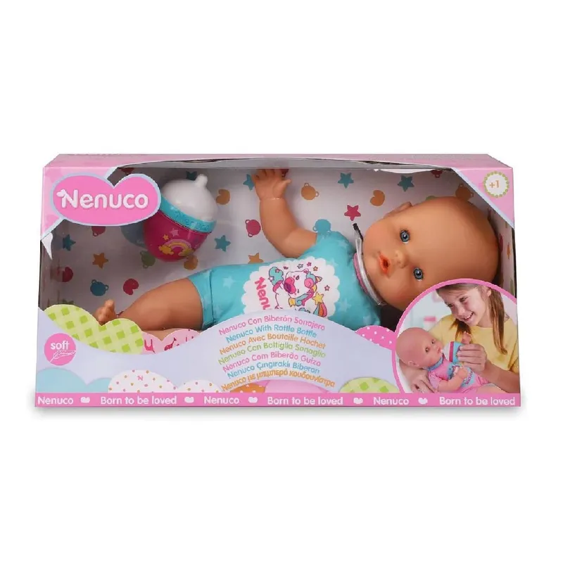 NENUCO - Juguete Muñeca Nenuco con Biberón y Sonajero