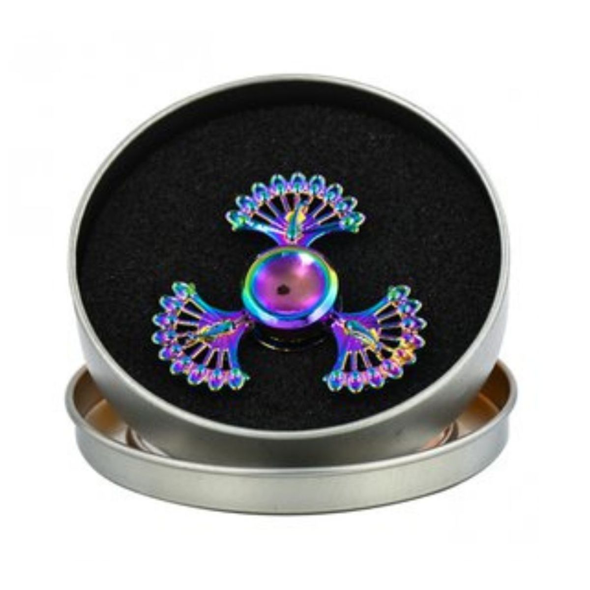 GENERICO - Spinner Hand Fidget Tornasol Pavo Real Anti Estrés Metal