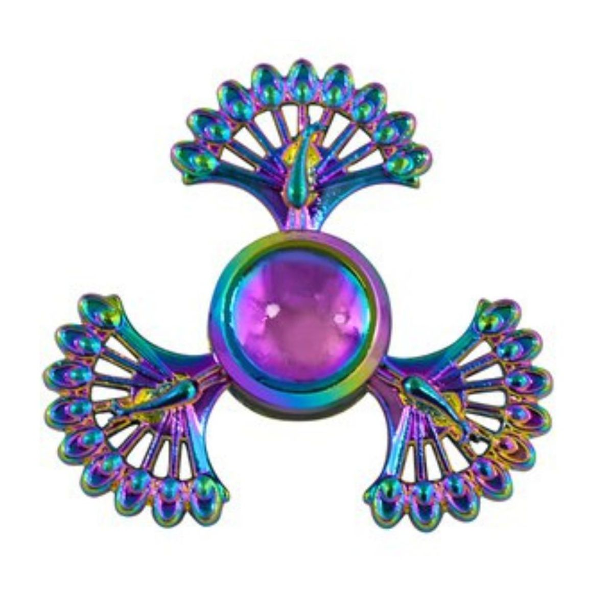 GENERICO - Spinner Hand Fidget Tornasol Pavo Real Anti Estrés Metal