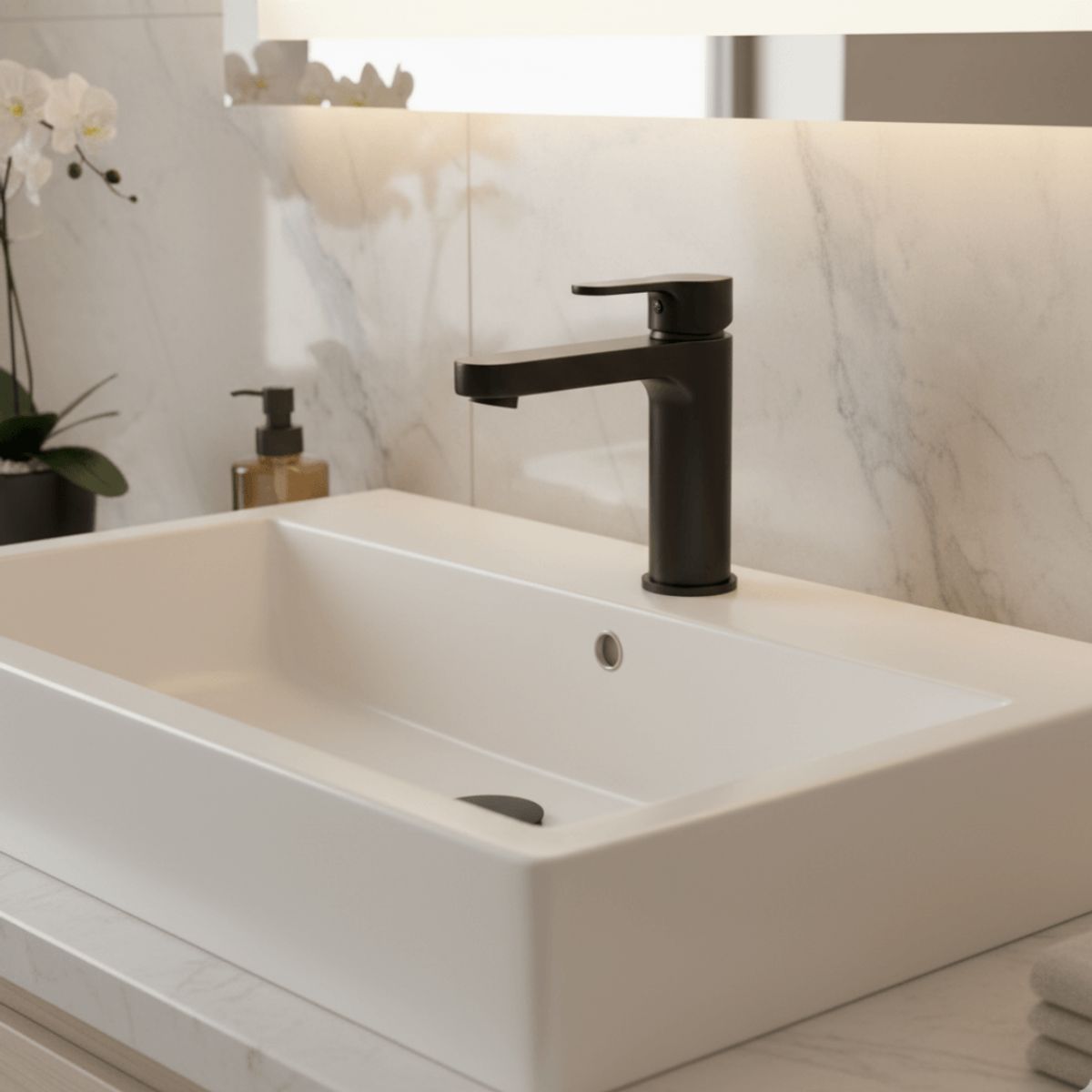 VAINSA - Monocomando De Lavatorio Baja Maui Black