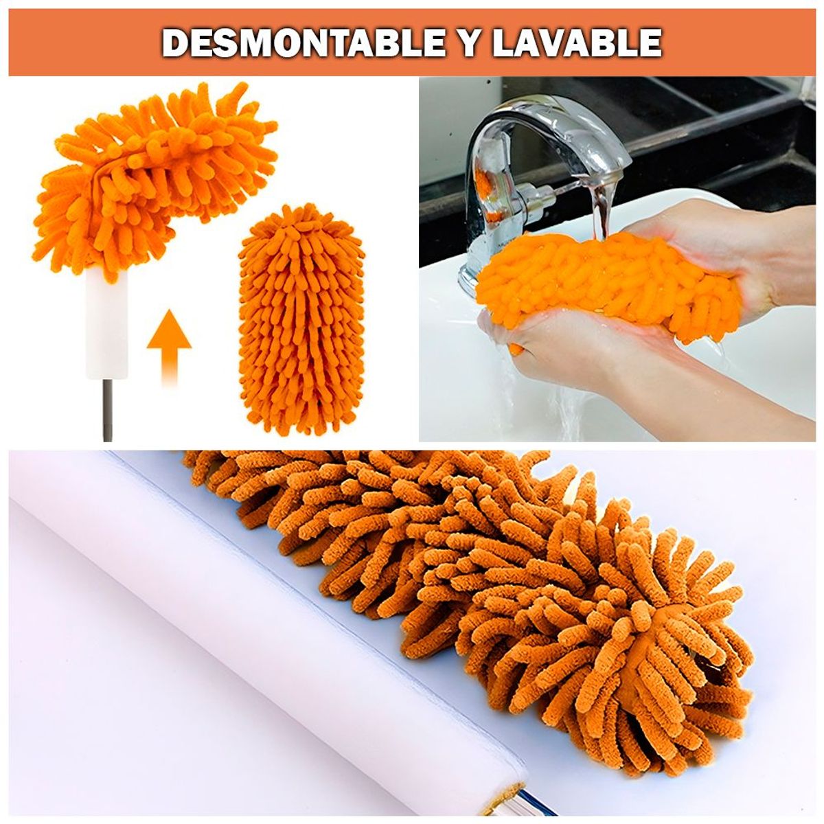 SASHIJA - Plumero de Microfibra P44 NJ Y Papel Toalla Reutilizable