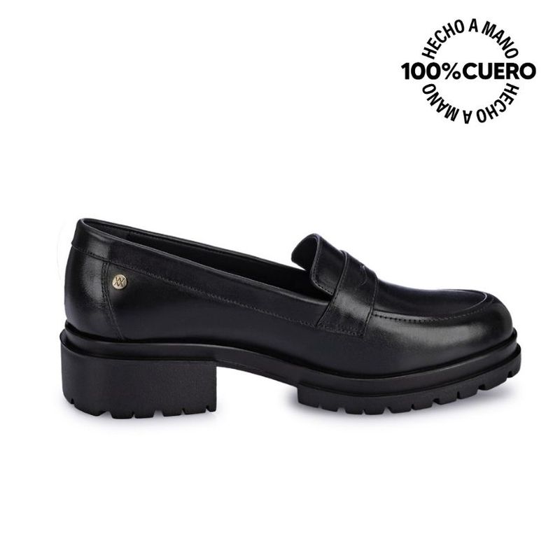VIALE - Zapato Mocasín Casual TASTE-2302 Negro Viale Cuero