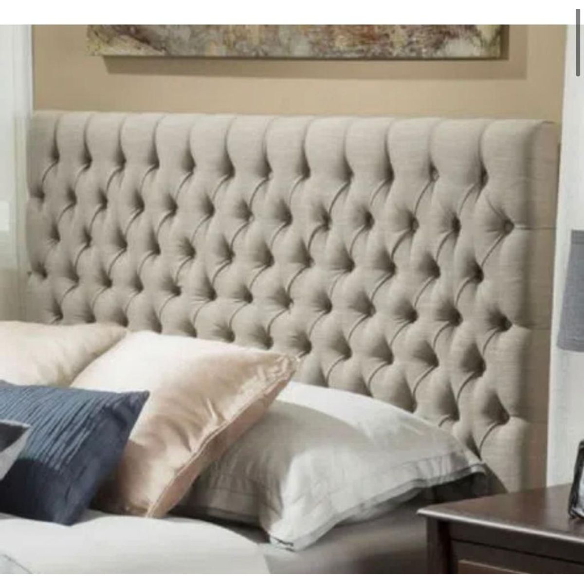 GENERICO - Cabecera Box Weymi 1 Plaza y media Capitoné – Beige