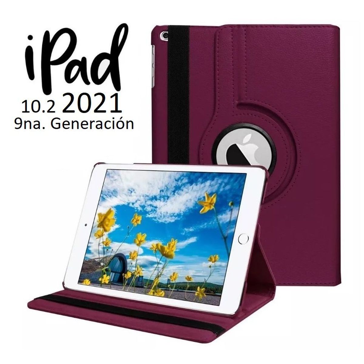 GENERICO - Funda Flip Cover Case Giro 360° para iPad 10.2 9na Gen A2602 A2604