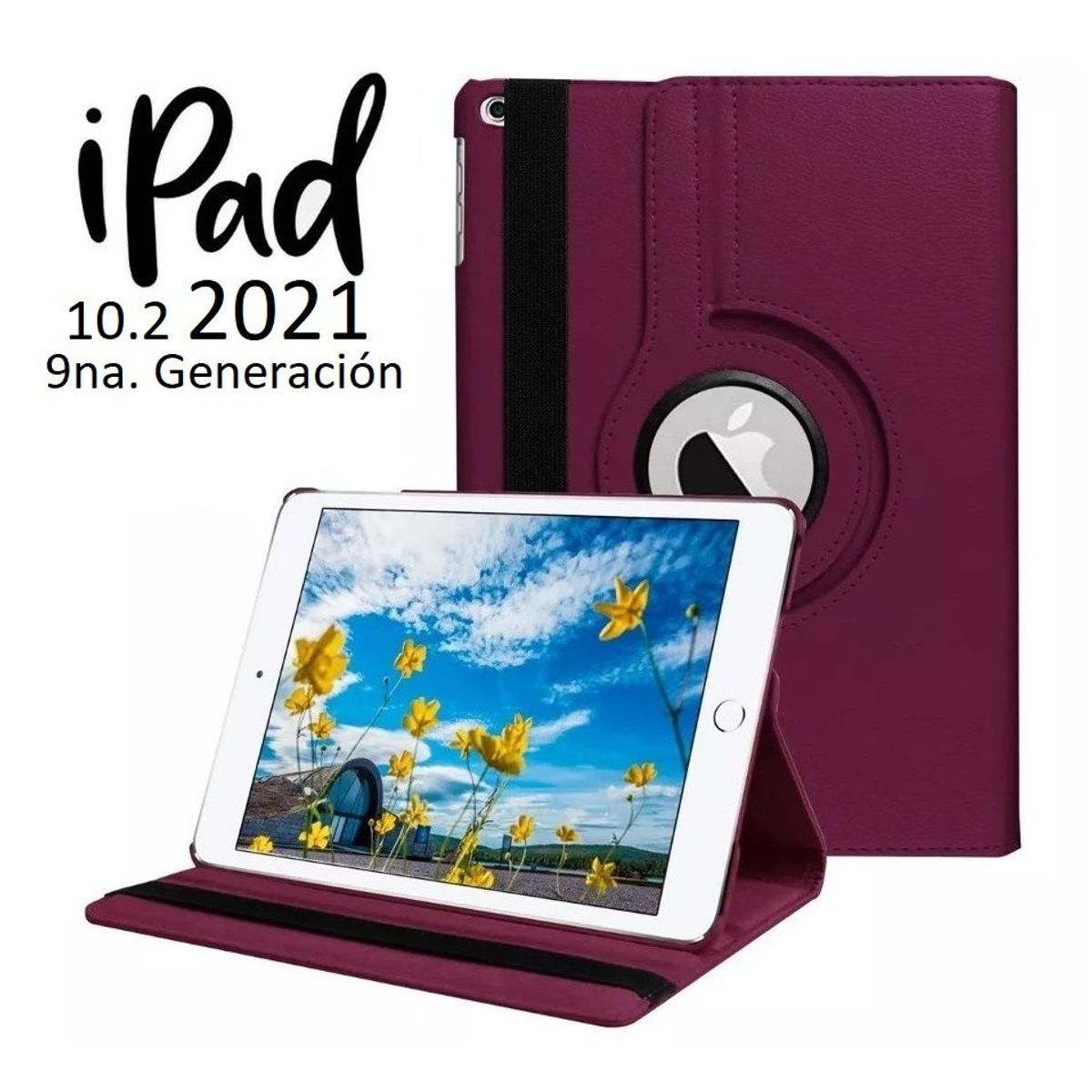 GENERICO - Funda Flip Cover Case Giro 360° para iPad 10.2 9na Gen A2602 A2604
